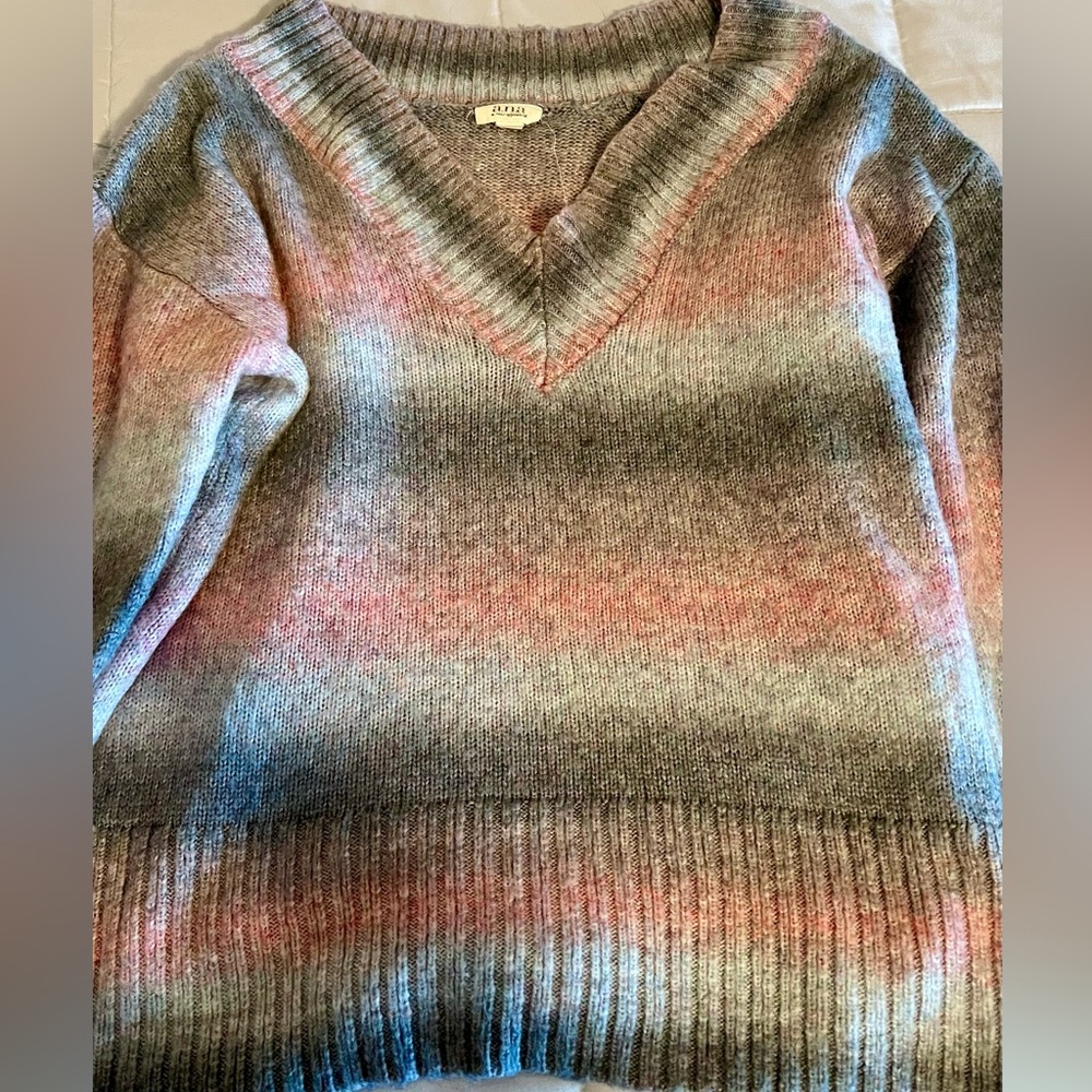 a.n.a Gray and Pink Knit Sweater